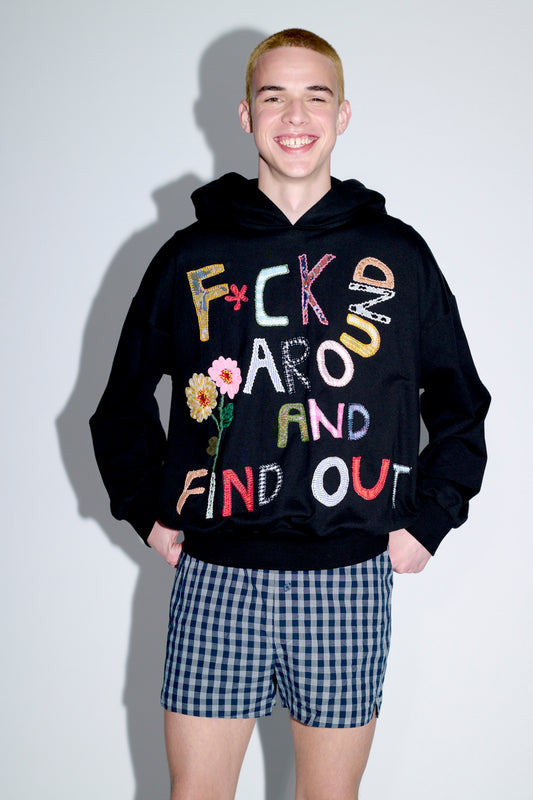 Fuck Around Patchwork Hoodie
