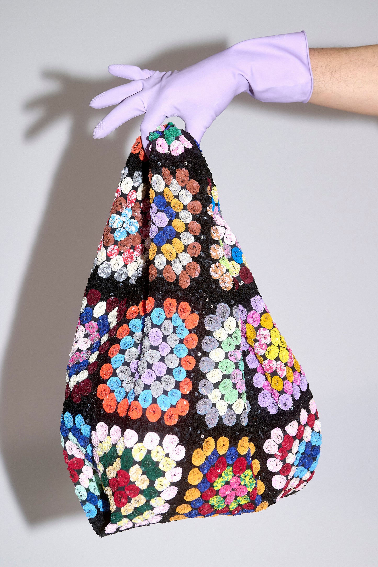 Sequin Crochet Grocery Bag