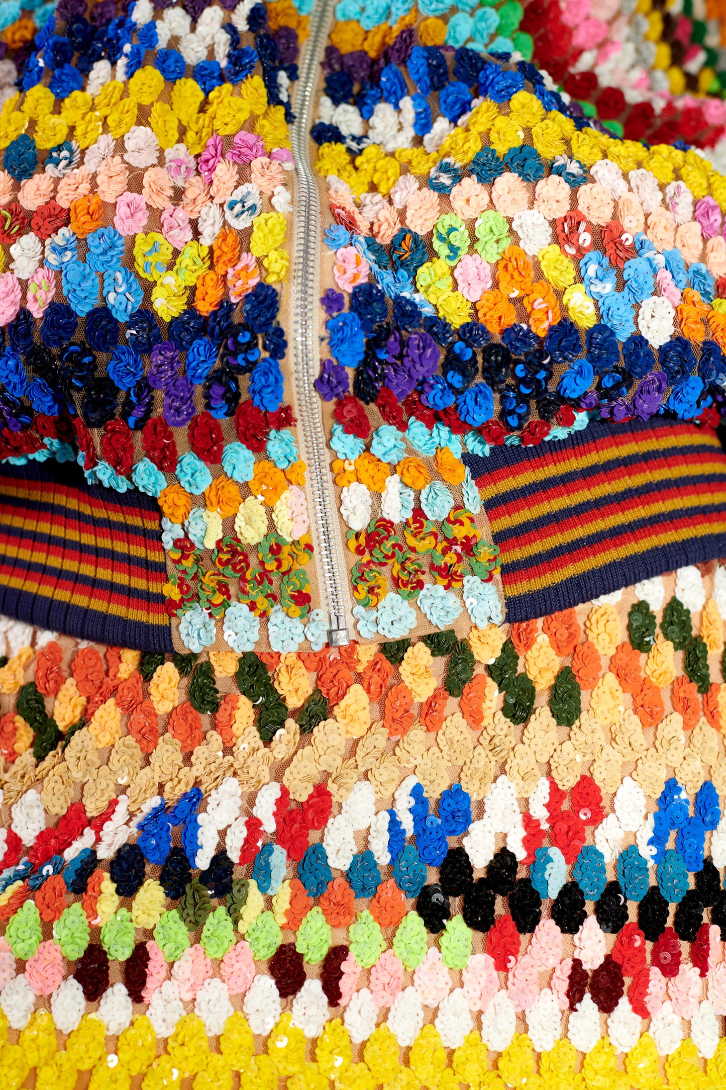 Sequin Crochet Bomber Jacket