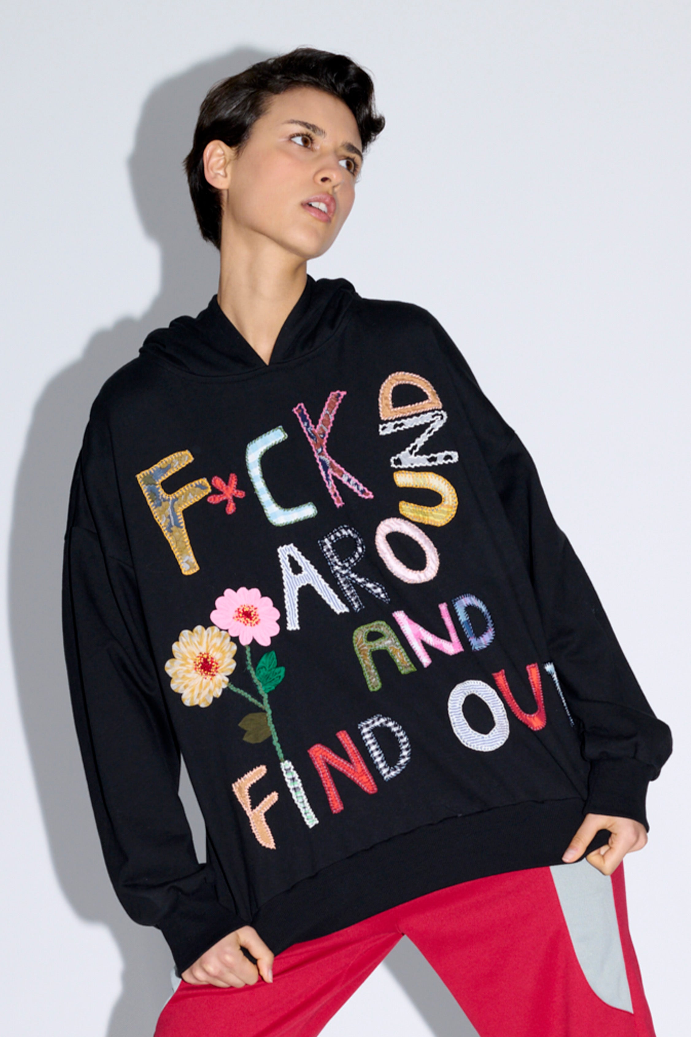 Fuck Around Patchwork Hoodie