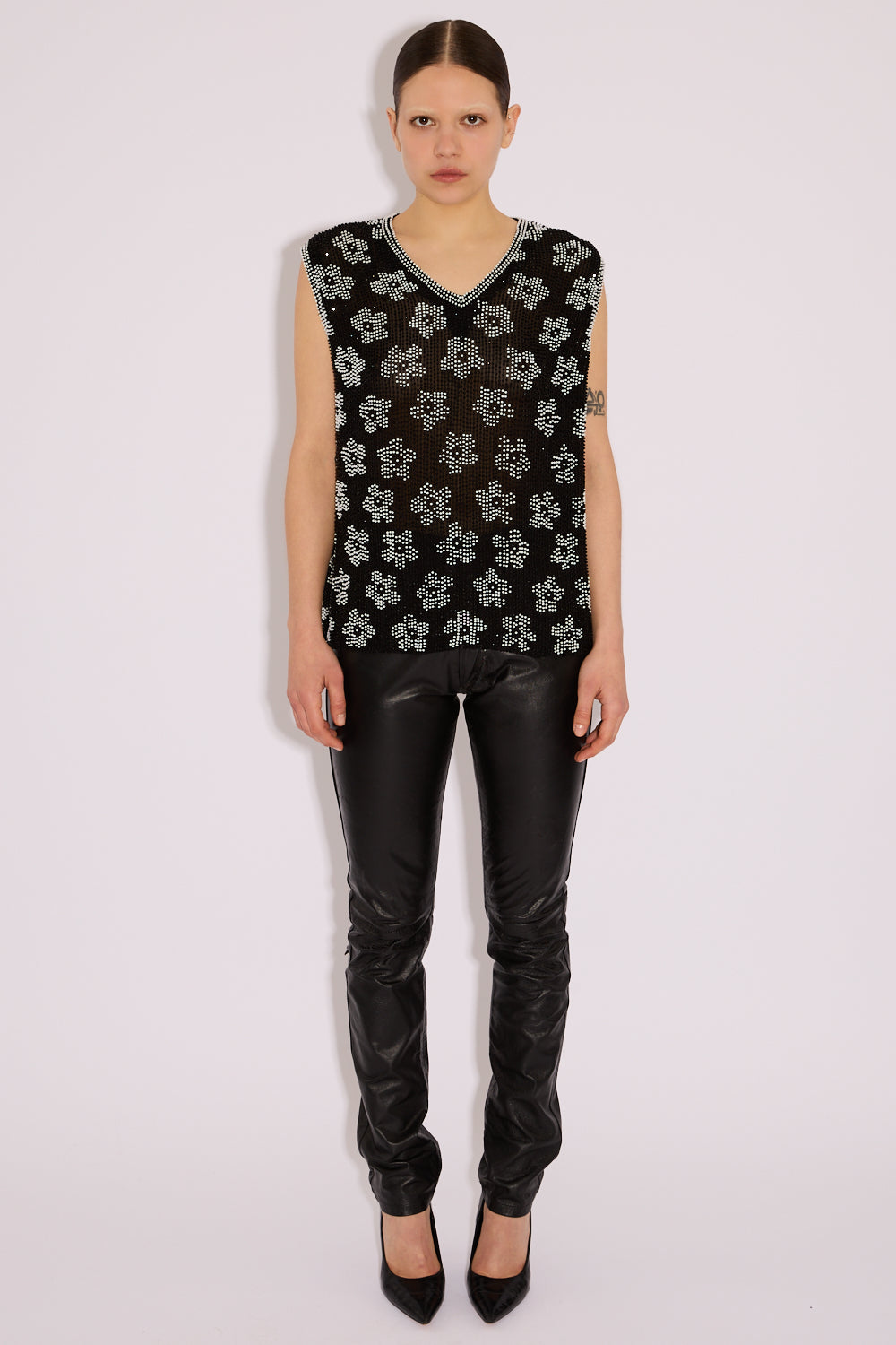 Beaded Floral Tank