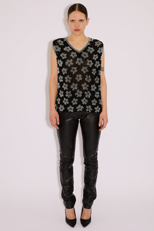 Beaded Floral Tank