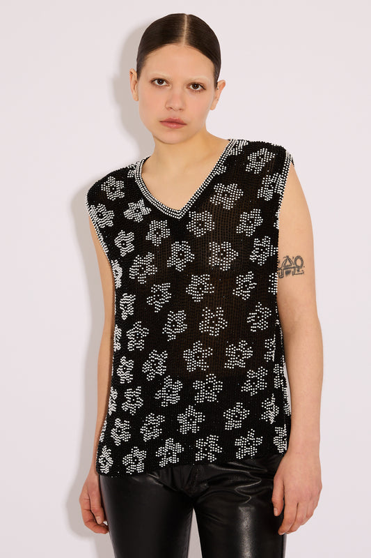 Beaded Floral Tank