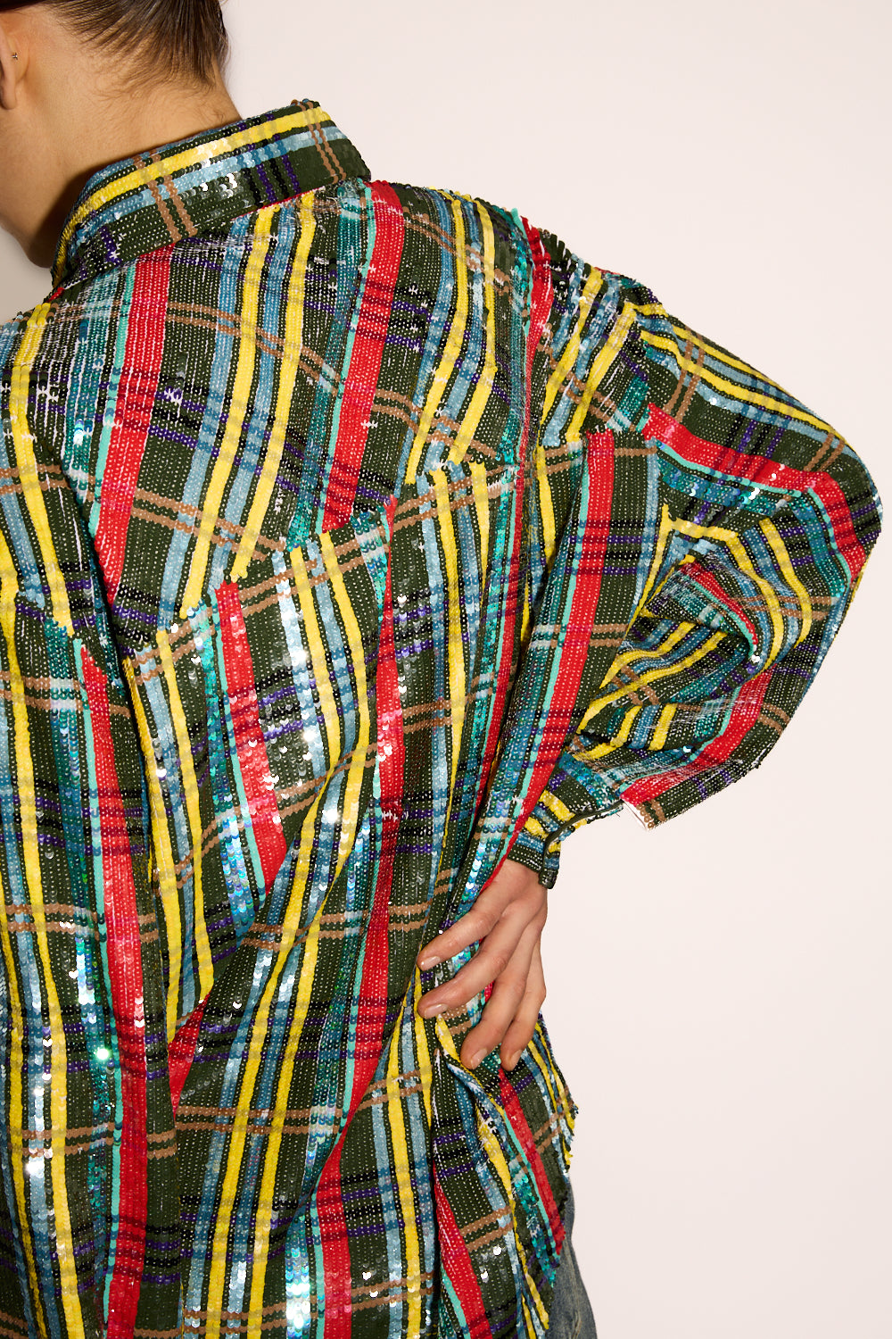 Plaid Sequin Overshirt
