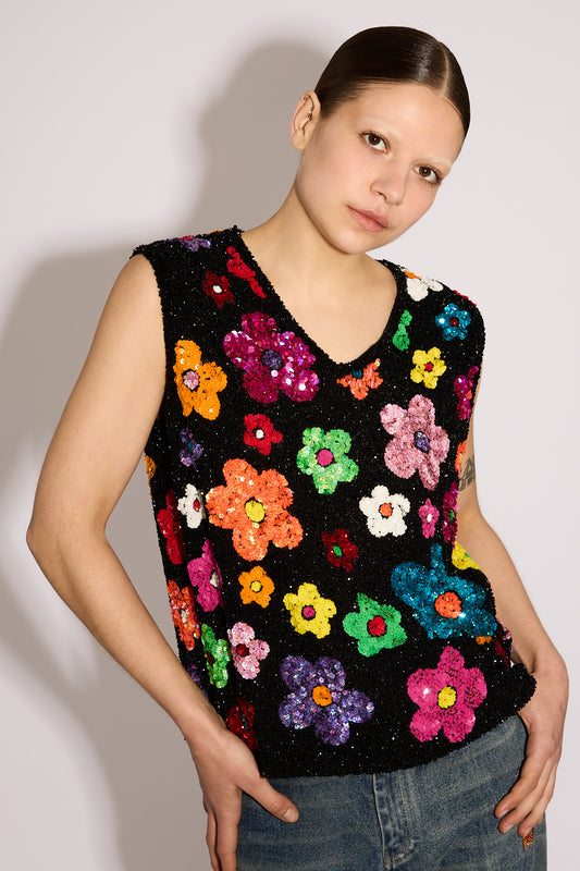 Sequin Floral Top