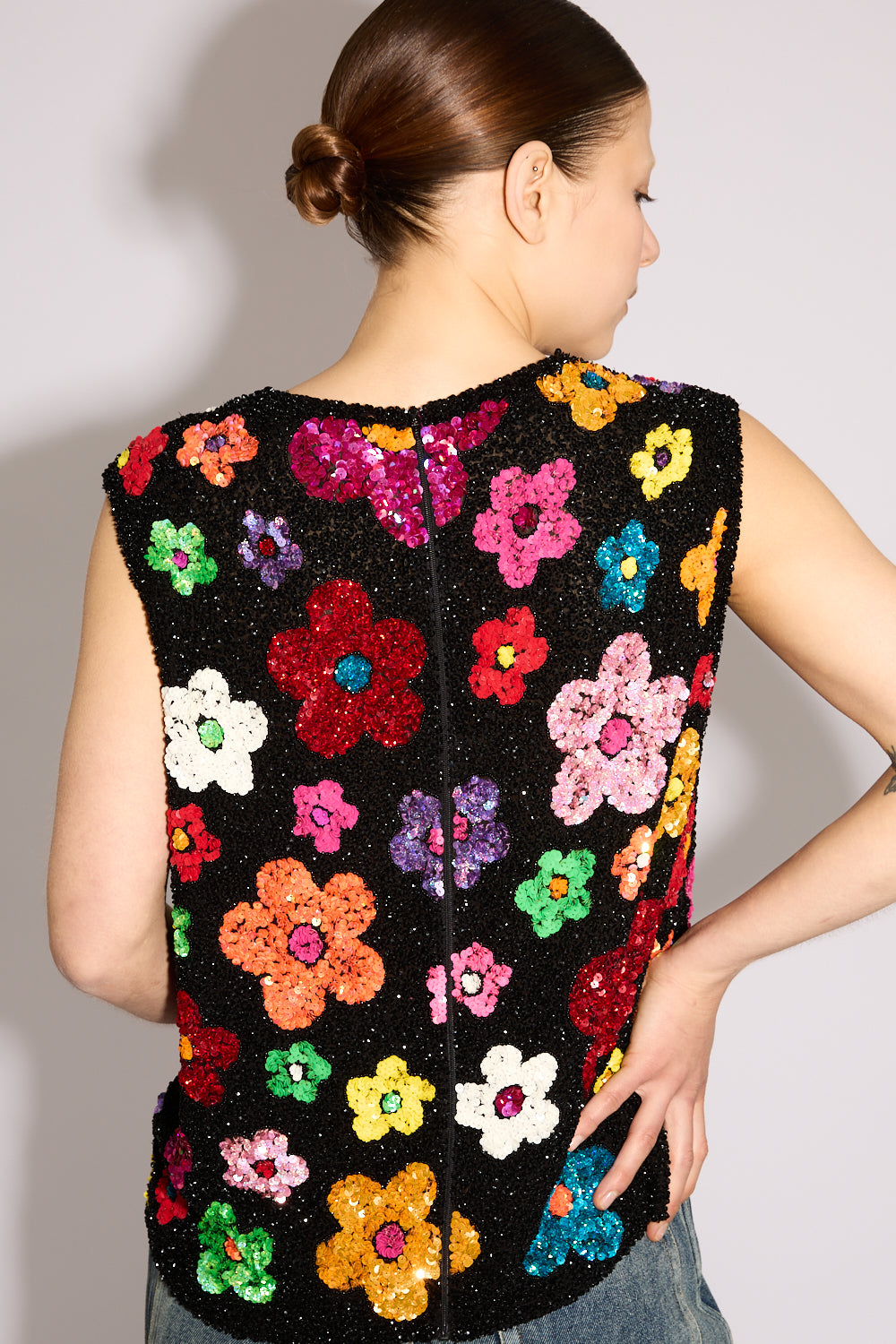 Sequin Floral Top