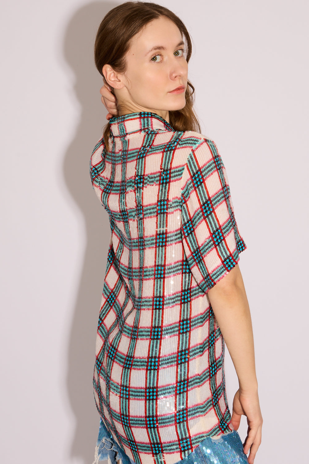Sequin Check Shirt