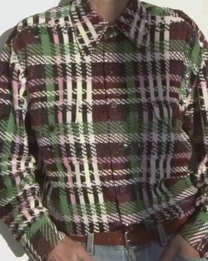Sequin Tartan Overshirt
