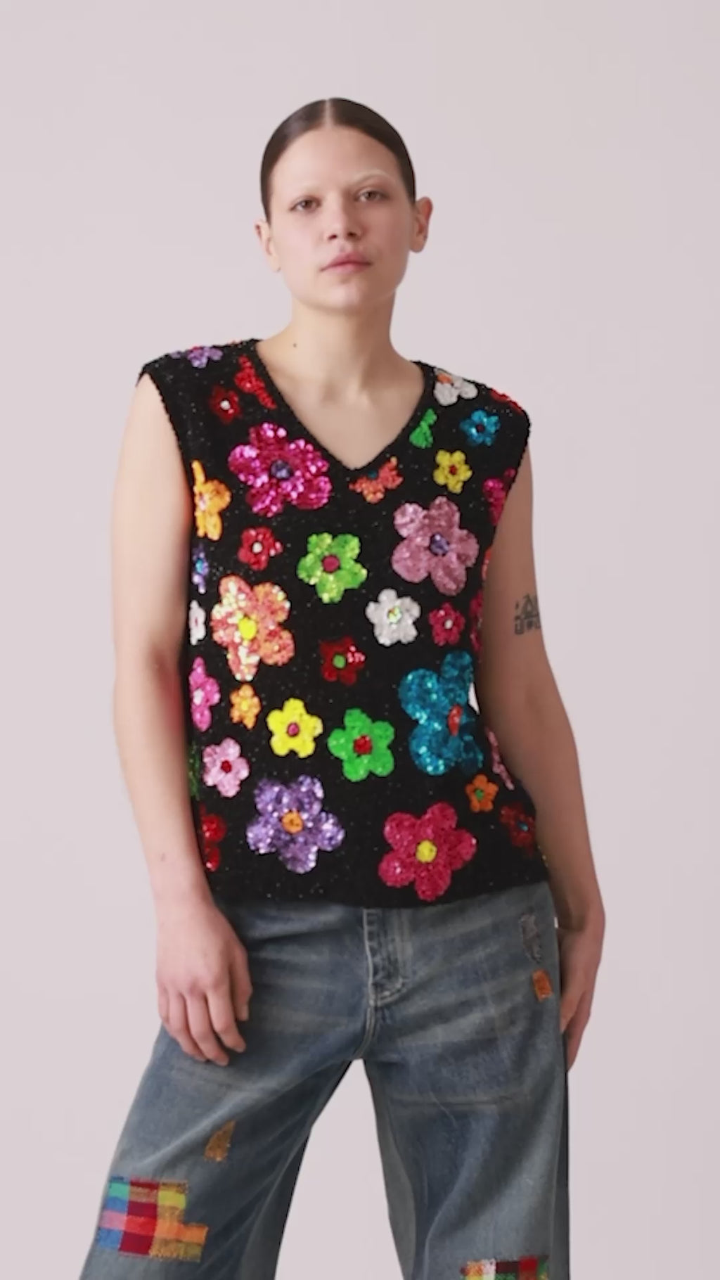 Sequin Floral Top