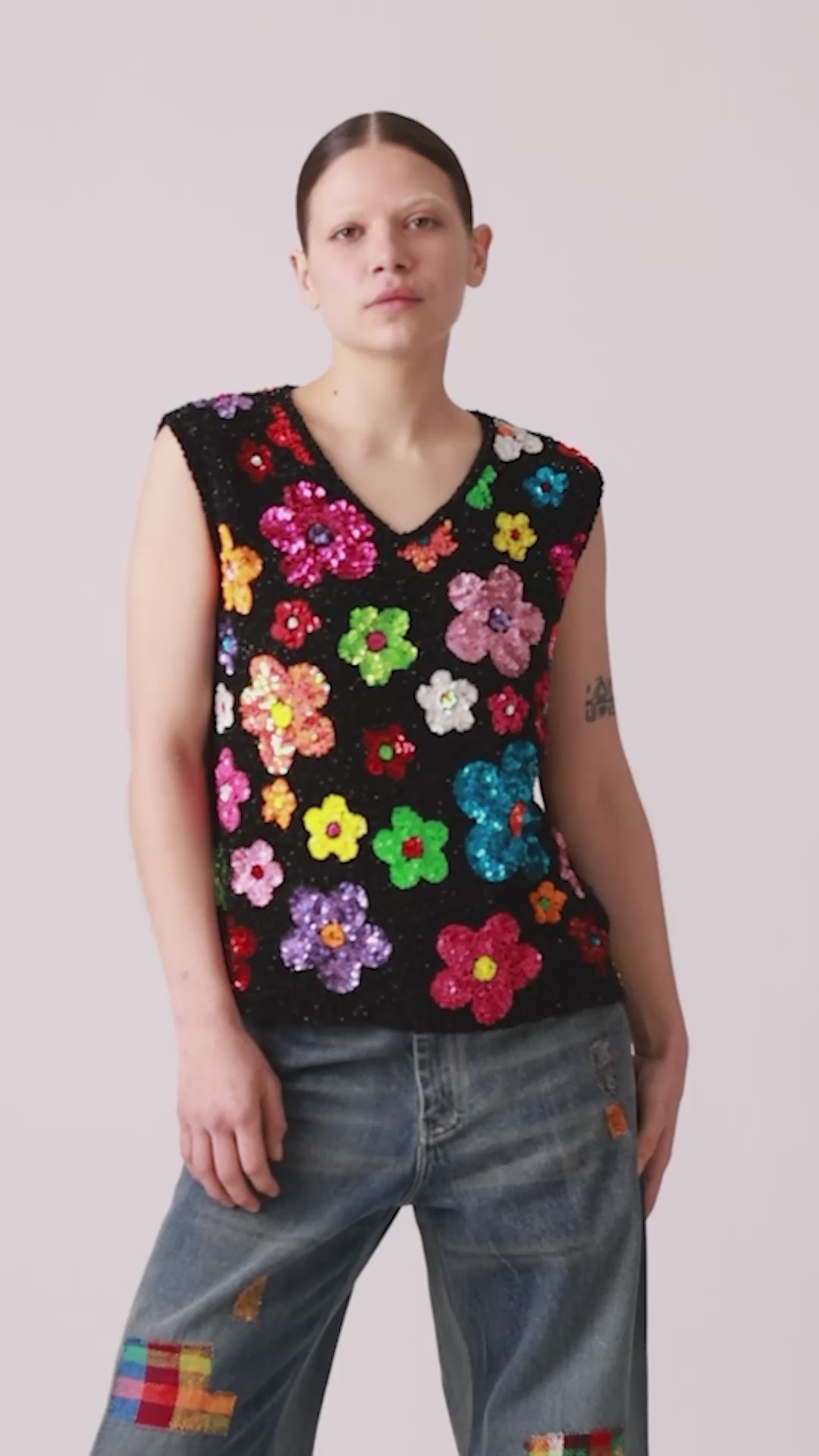 Sequin Floral Top