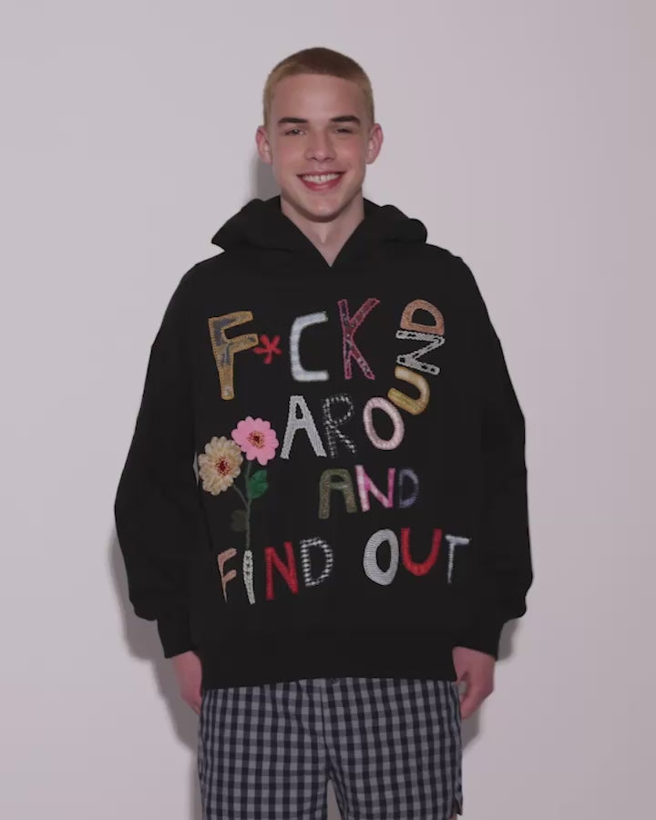 Fuck Around Patchwork Hoodie