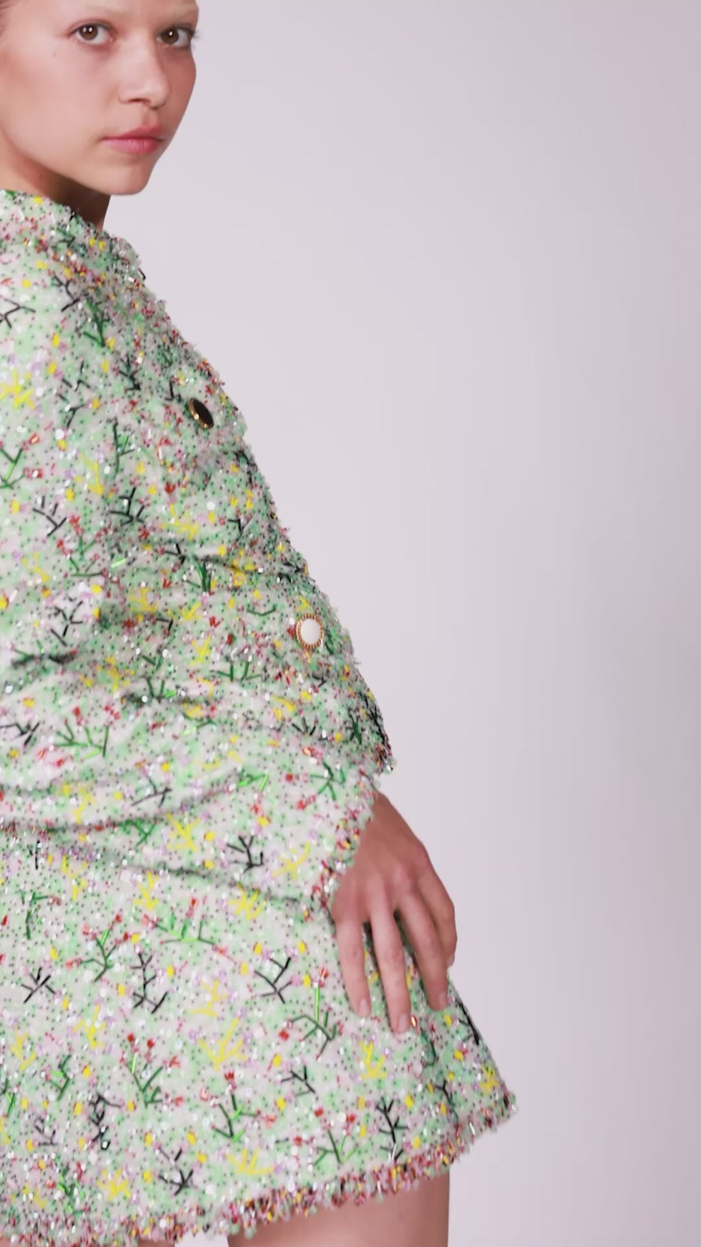 Jade Coral Embellished Skirt