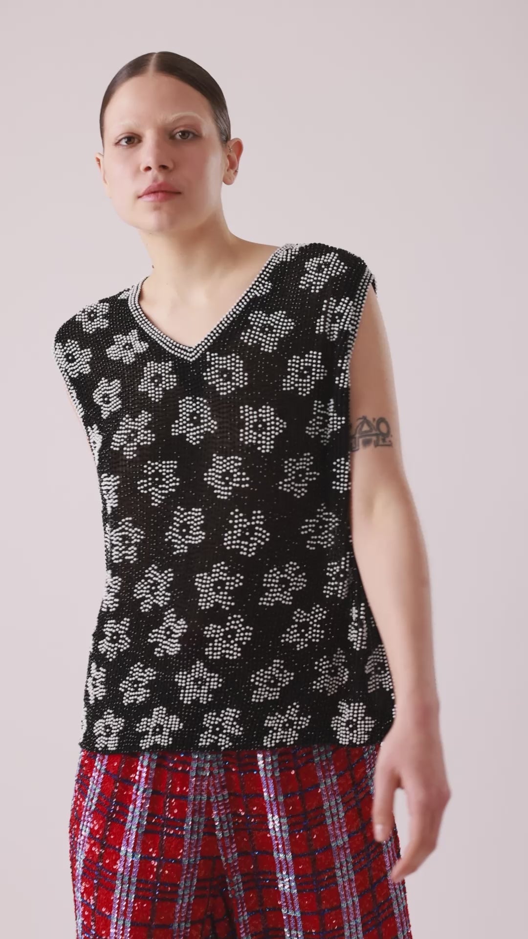 Beaded Floral Tank